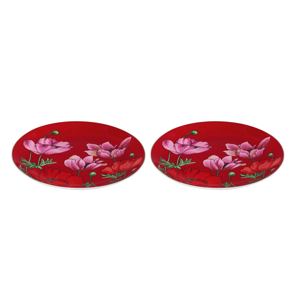 BY COLLECTION Карибы коралл Набор тарелок 2 пр., 19см, костяной фарфор, арт.№ 802-020