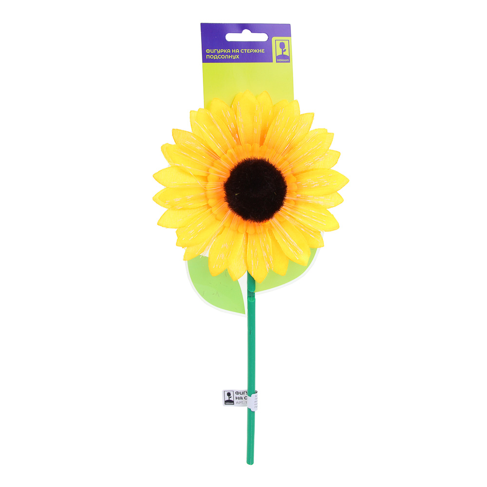 INBLOOM Фигурка на стержне Подсолнух, 1LED, 1 реж., 14х30х3см, PS, PMMA, PVC, PP, 3xLR44, арт.№ 153-180