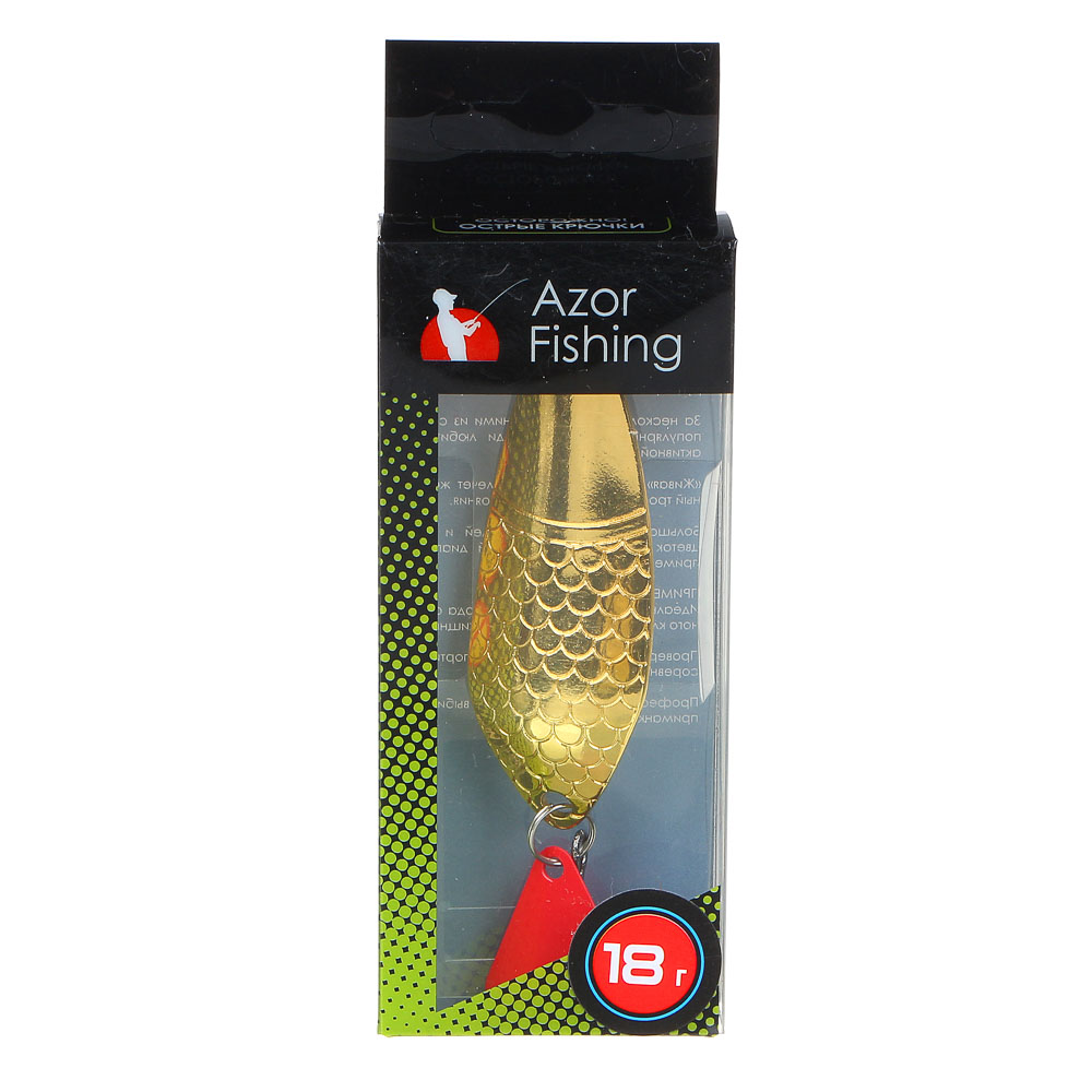 AZOR FISHING Блесна колеблющаяся, "Фиш", 18 гр., 3 цвета, арт.№ 145-110