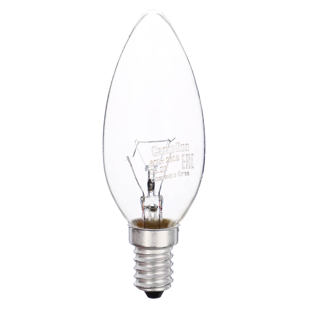 Лампа накаливания с прозрачной колбой MIC Camelion, 60/B/CL/E14, свеча, арт.№ 913-003