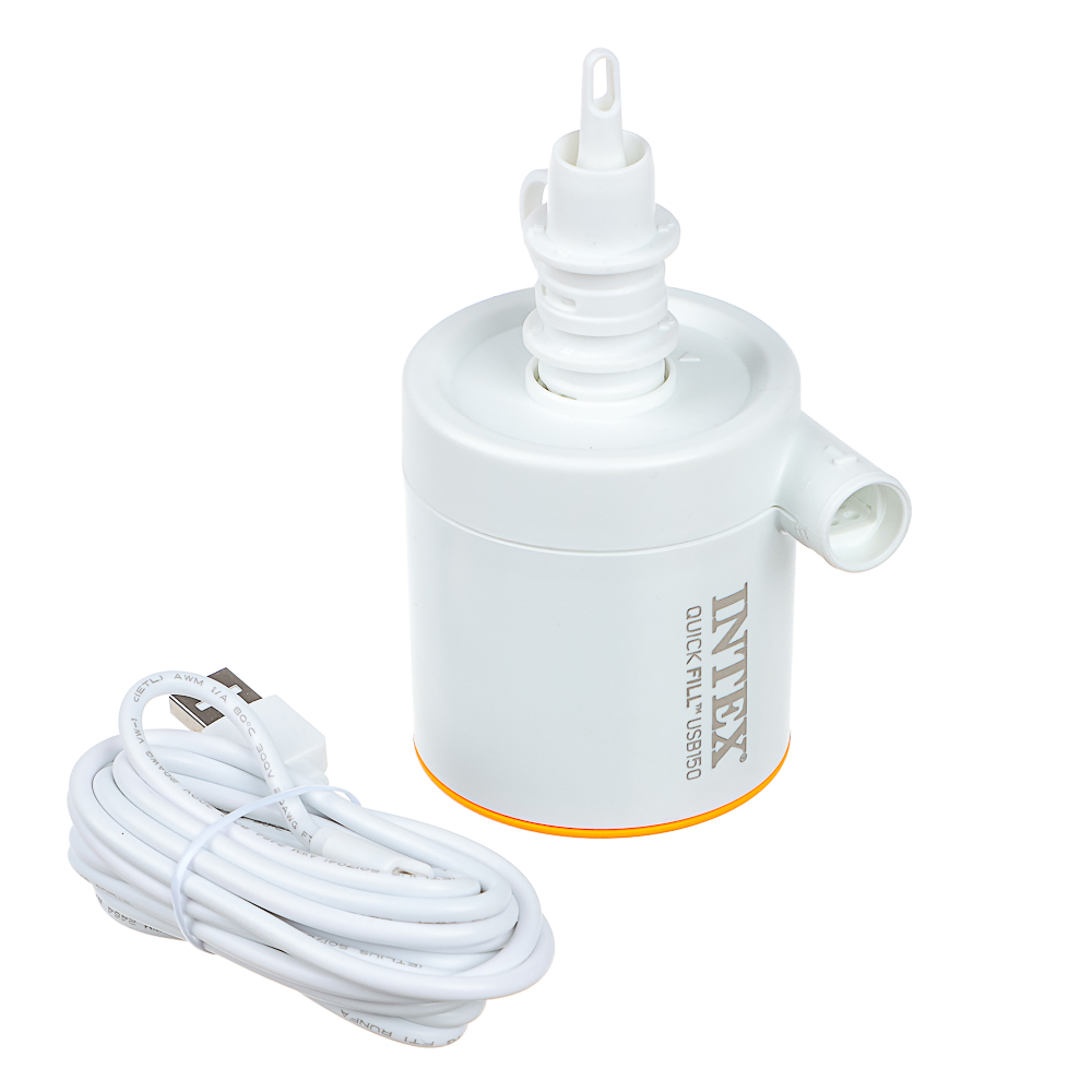 INTEX Насос электрический, USB 5V, 2A, две насадки, до 150 л/мин, 66616, арт.№ 047-061