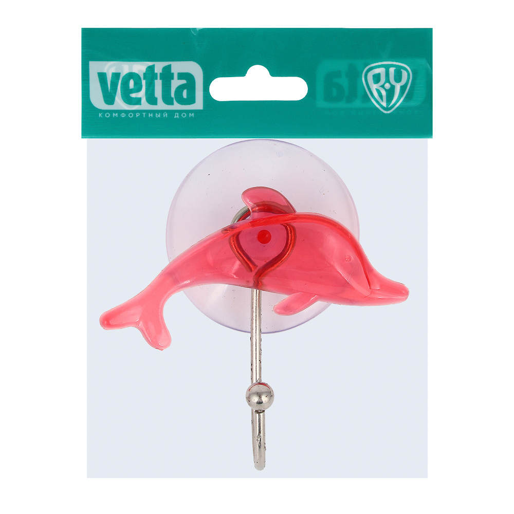 VETTA Крючок на присоске, металл, пластик,  2 дизайна, арт.№ 440-347