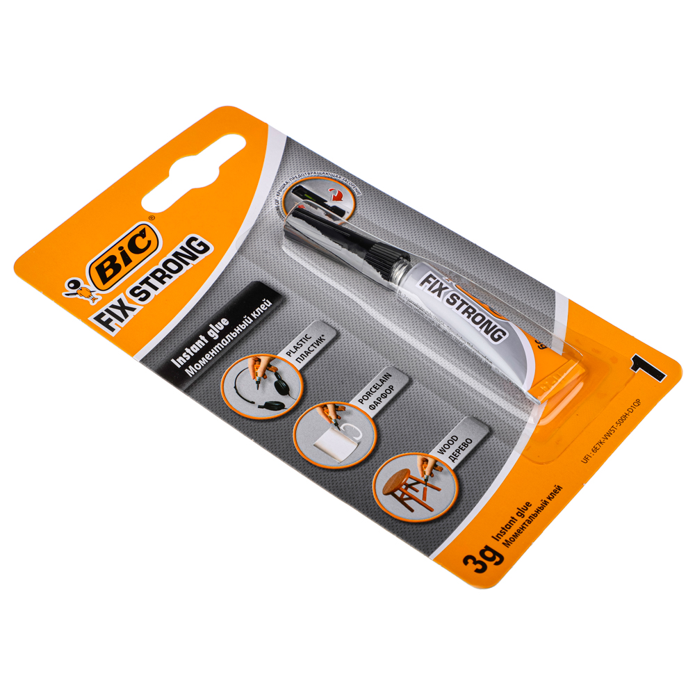 BIC Клей моментальный "Фикс Стронг", универсальный, прозрачный, 3 г, арт.№ 586-042