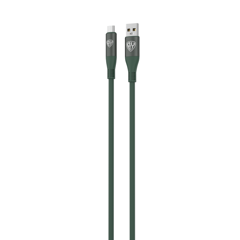 Кабель для зарядки USB(A)-Type C BY Flexi, 1 м, 3А, Быстрая зарядка QC3.0, зеленый, арт.№ 931-365