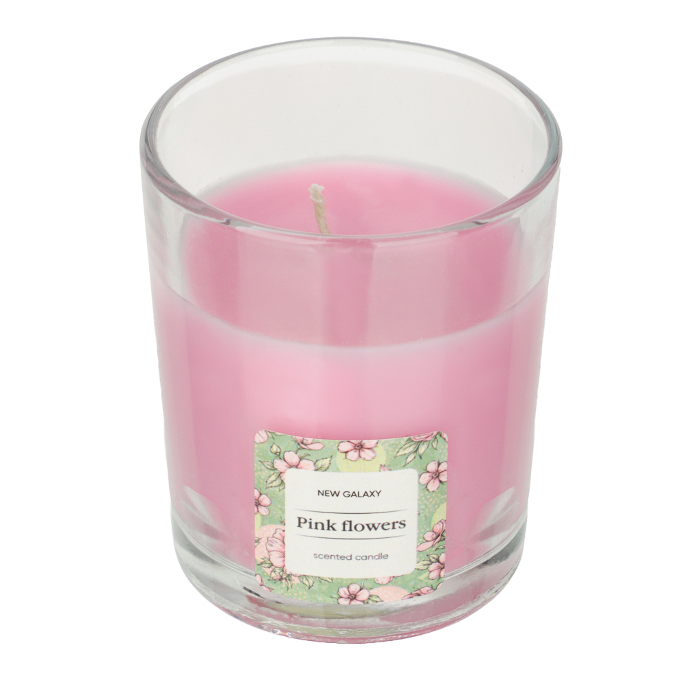 Свеча ароматизированная тм NEW GALAXY 45г., pure cotton , vanilla coconut,mixed berries,Pink flowers, арт.№ 778-332