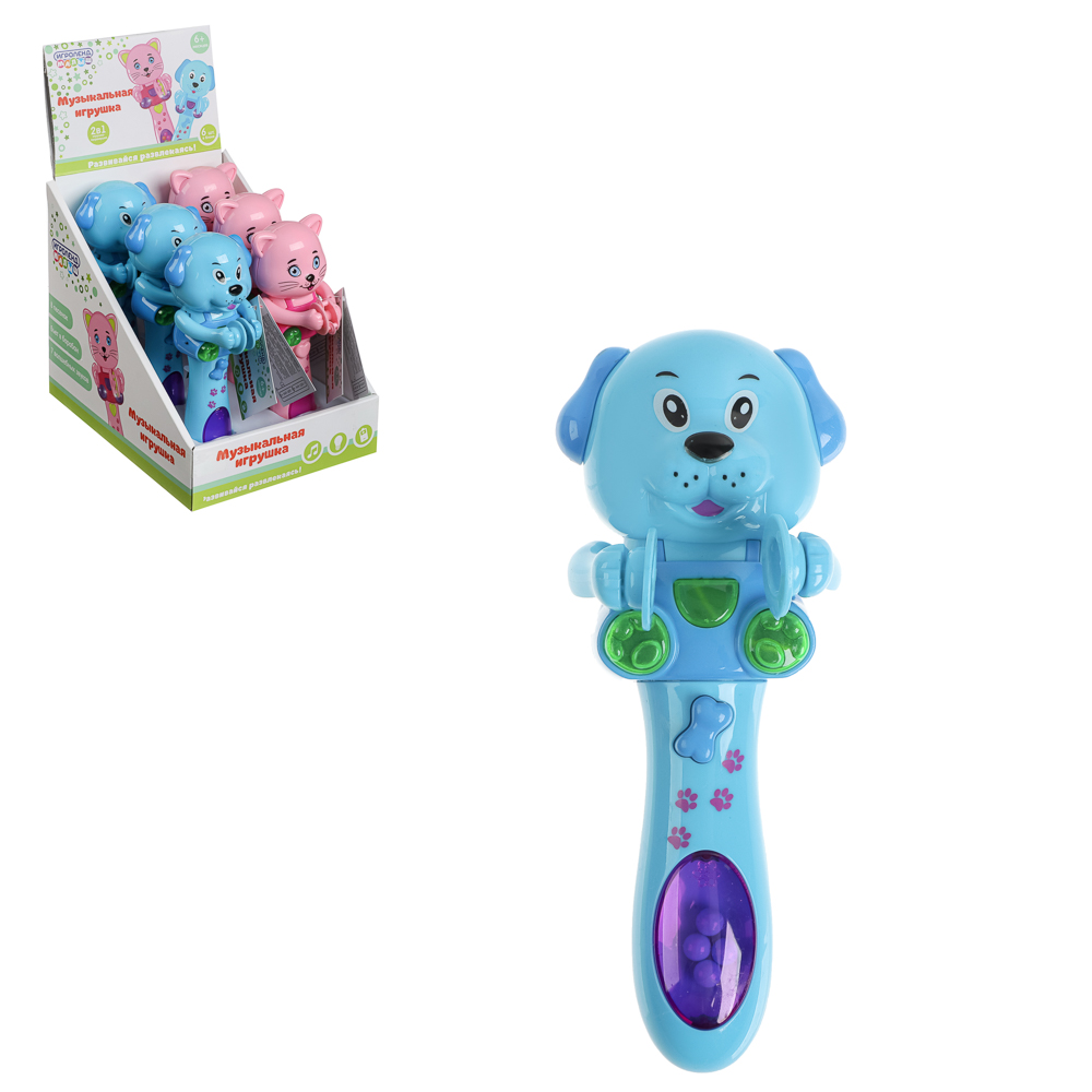 ИГРОЛЕНД Игрушка музыкальная в виде животного, пласт., 2ААА, 16х6х5,5см, 2 дизайна, арт.№ 272-641