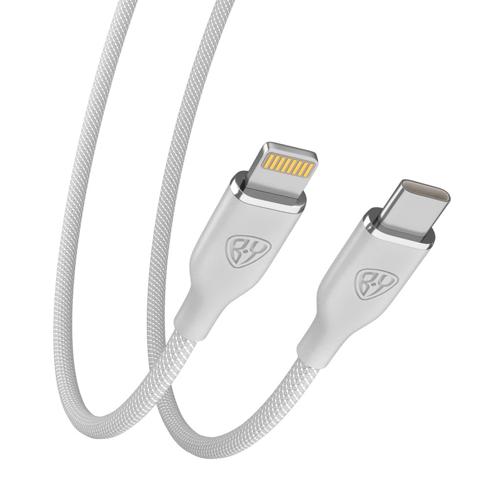 Кабель для зарядки Type C-iP BY Elite, 2.4А, 1м, 22Вт, Быстрая зарядка, серый, арт.№ 931-308