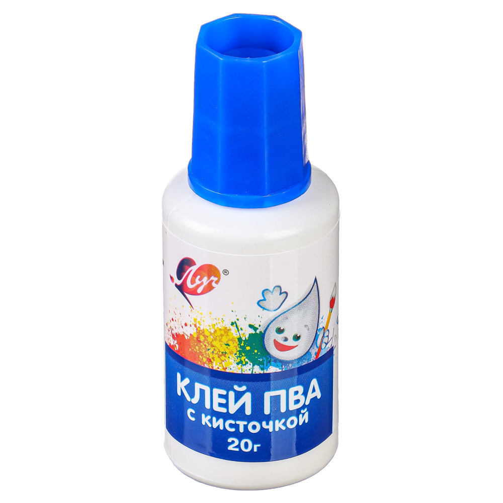 ЛУЧ Клей ПВА, 20 грамм, в бутылочке с кисточкой, арт.№ 586-036