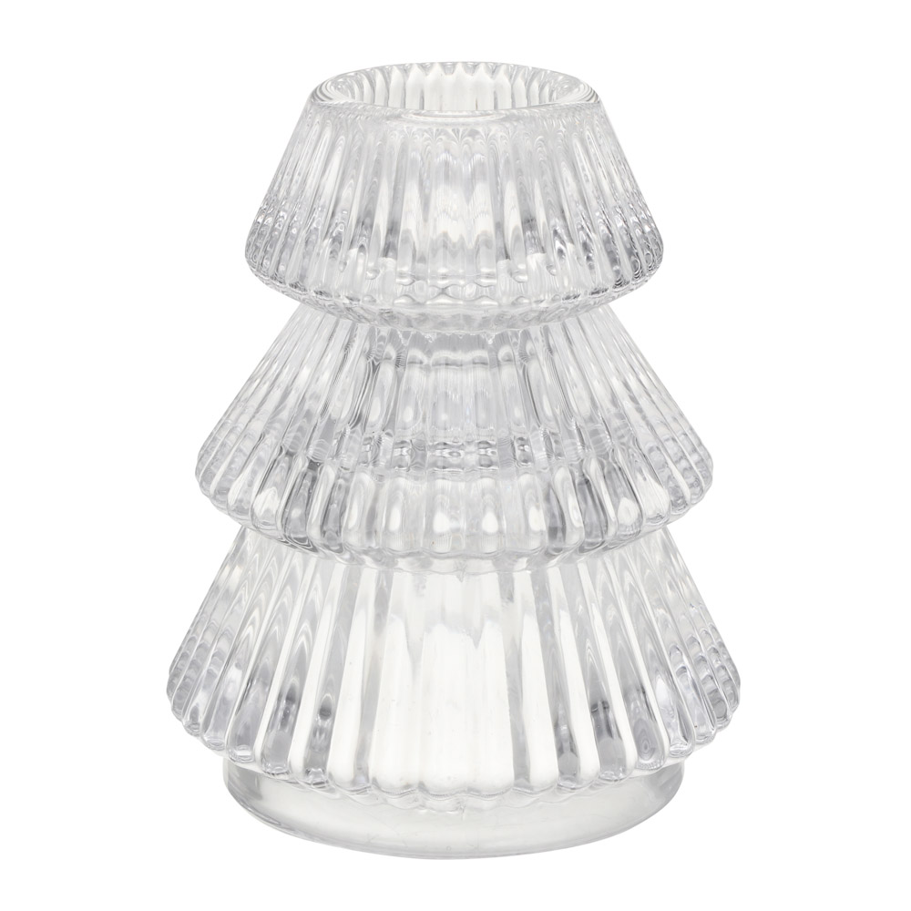 Подсвечник тм LADECOR "Елочка" стеклянный, 6,5x6,5x8 см, арт.№ 477-261