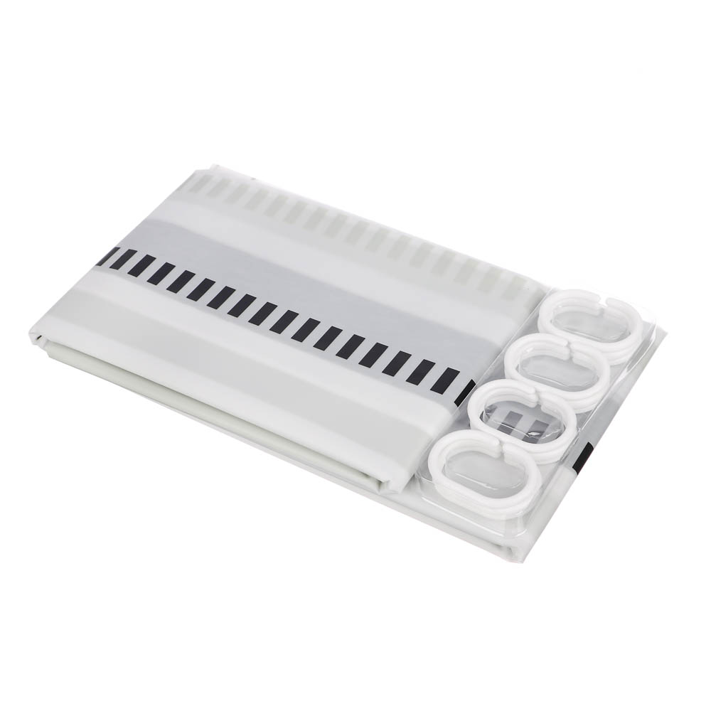 Штора для ванной тм VETTA Bath Plus, ПЕВА 80 г/м2, 200x200 см, 3 дизайна, арт.№ 461-558