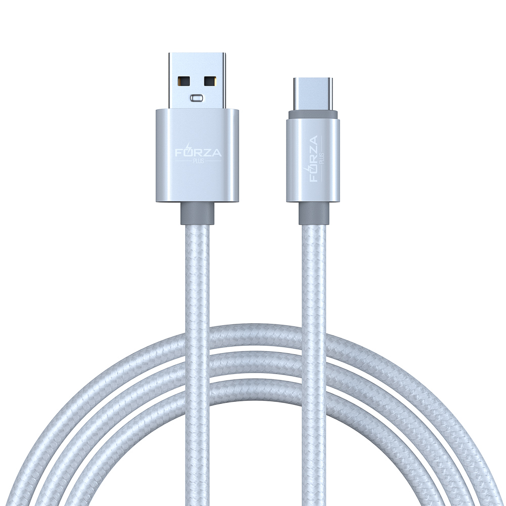 Кабель для зарядки USB(A)-Type C FORZA Флоренция, 1.5м, 1.5А, тканевая оплётка, 3 цвета, пакет, арт.№ 931-068