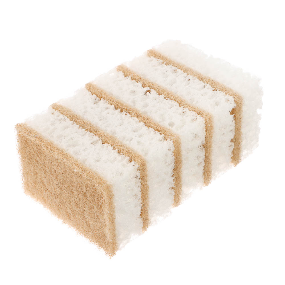 VETTA Набор губок для мытья посуды, 5 шт, 98x66x30мм, коралл белый, арт.№ 441-273