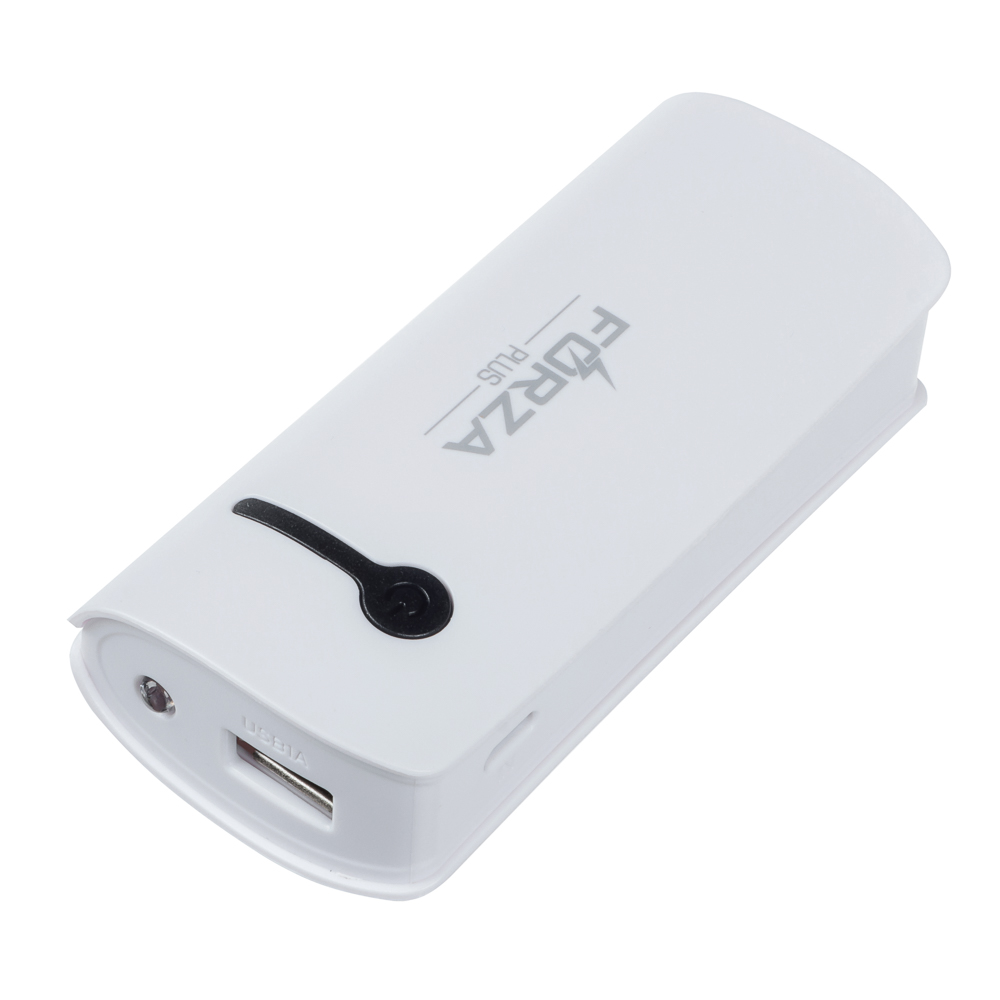 Аккумулятор мобильный FORZA 3000мАч, USB, 1А, фонарик, Белый, арт.№ 916-159