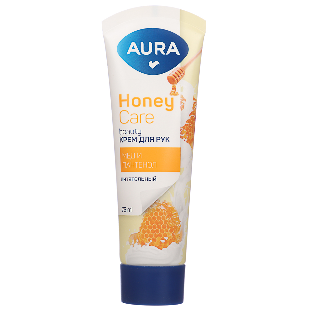 Крем для рук AURA BEAUTY Питательный с D-пантенолом и экстрактом меда, туба, 75мл, арт.№ 977-017
