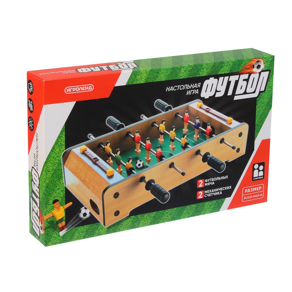 Настольная игра "Футбол", металл, дерево, РР, ABS, ИГРОЛЕНД, арт.№ 897-123