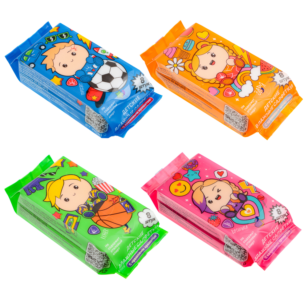 BY Русские Супергерои Влажные салфетки, мини, 8шт, 0+, арт.№ 914-010