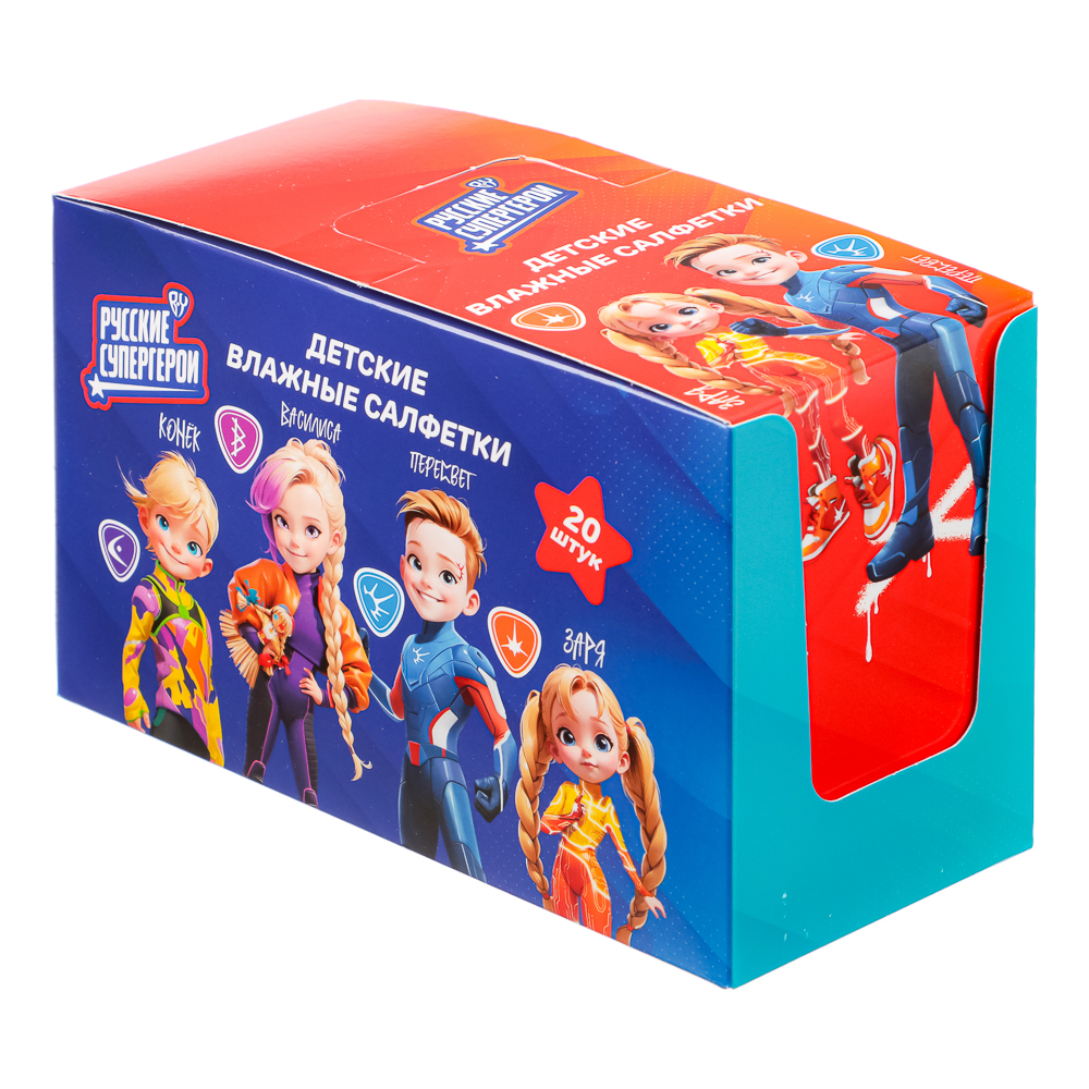 BY Русские Супергерои Влажные салфетки, мини, 8шт, 0+, арт.№ 914-010