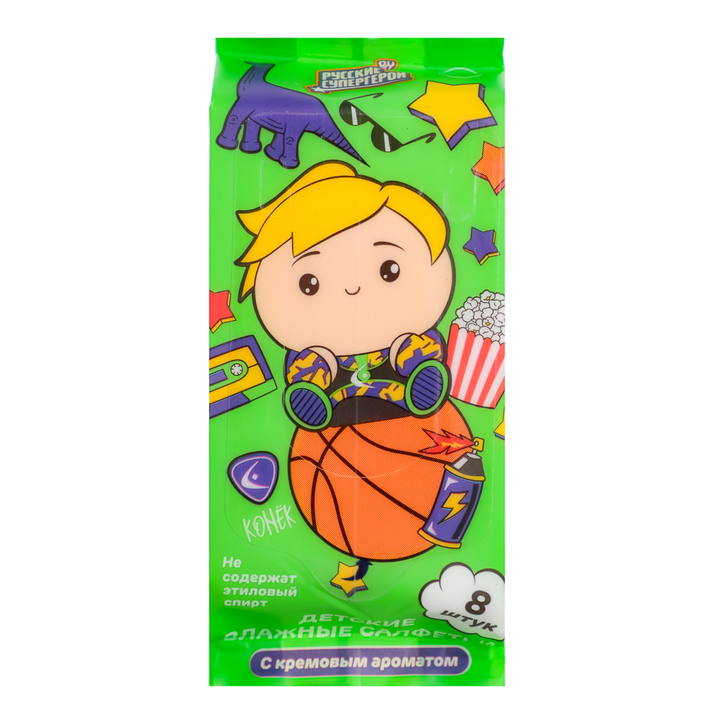 BY Русские Супергерои Влажные салфетки, мини, 8шт, 0+, арт.№ 914-010