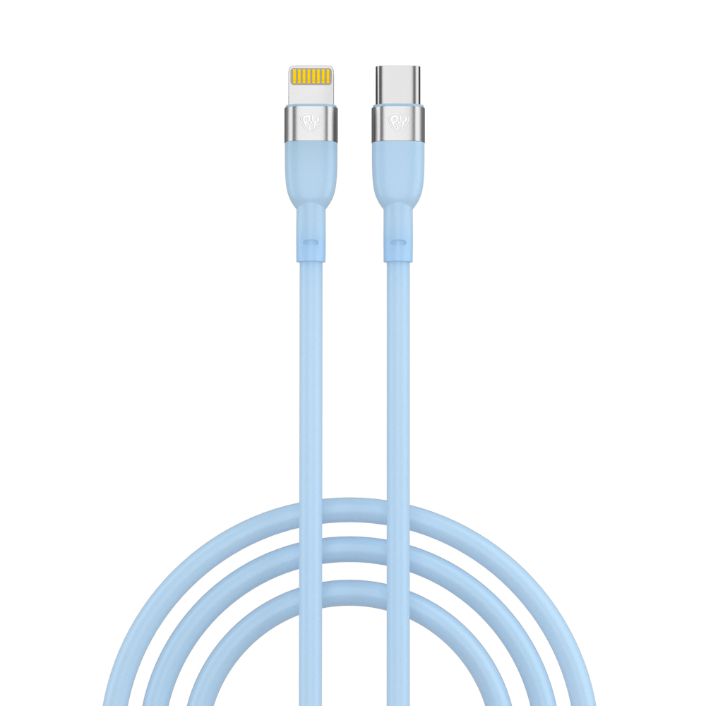 Кабель для зарядки Type C-iP BY Live, 1м, 2.4А, Быстрая зарядка PD 22Вт, голубой, арт.№ 931-316