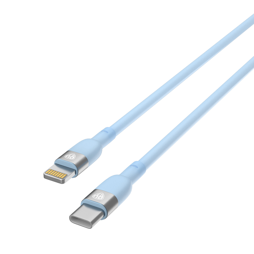 Кабель для зарядки Type C-iP BY Live, 1м, 2.4А, Быстрая зарядка PD 22Вт, голубой, арт.№ 931-316