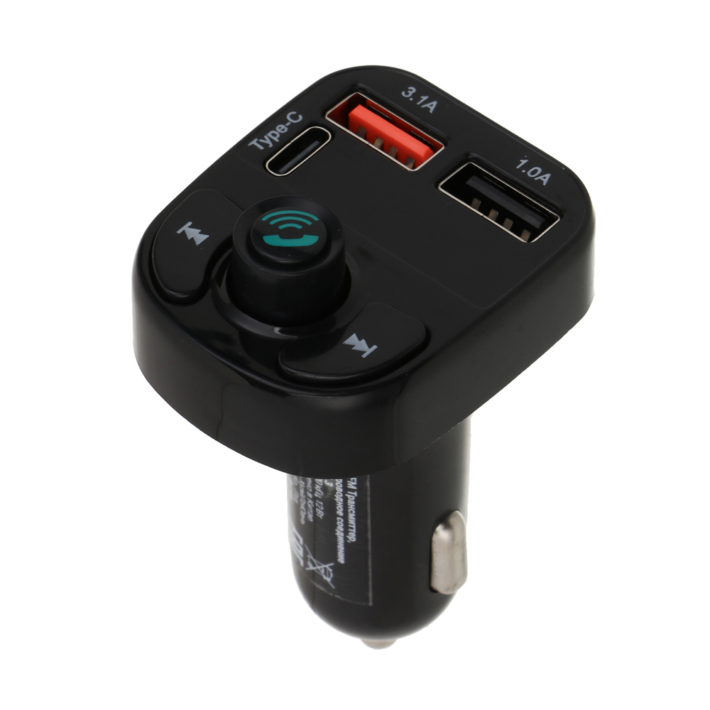 NG Трансмиттер FM, беспроводное BT соединение, USB-A, USB-C, быстрая зарядка QC, PD, арт.№ 903-007