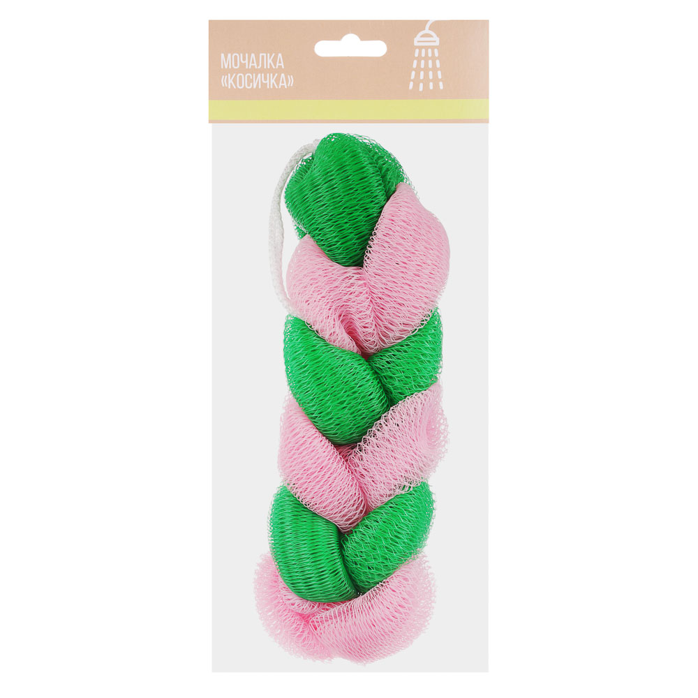 Мочалка косичка, нейлон, 50г, 6 звеньев, арт.№ 361-126