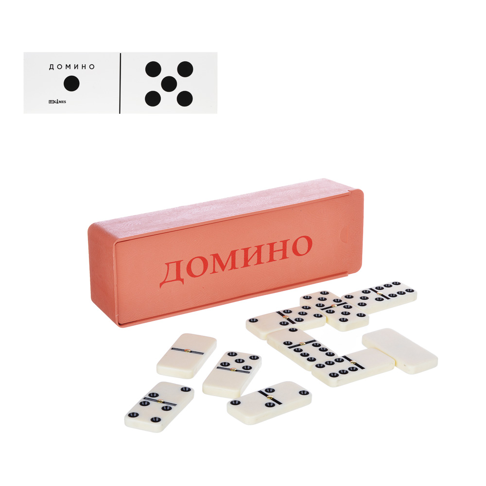 LDGames Домино, пластик, в пластиковом пенале, 17,8х5,8см, 5008В, арт.№ 341-159