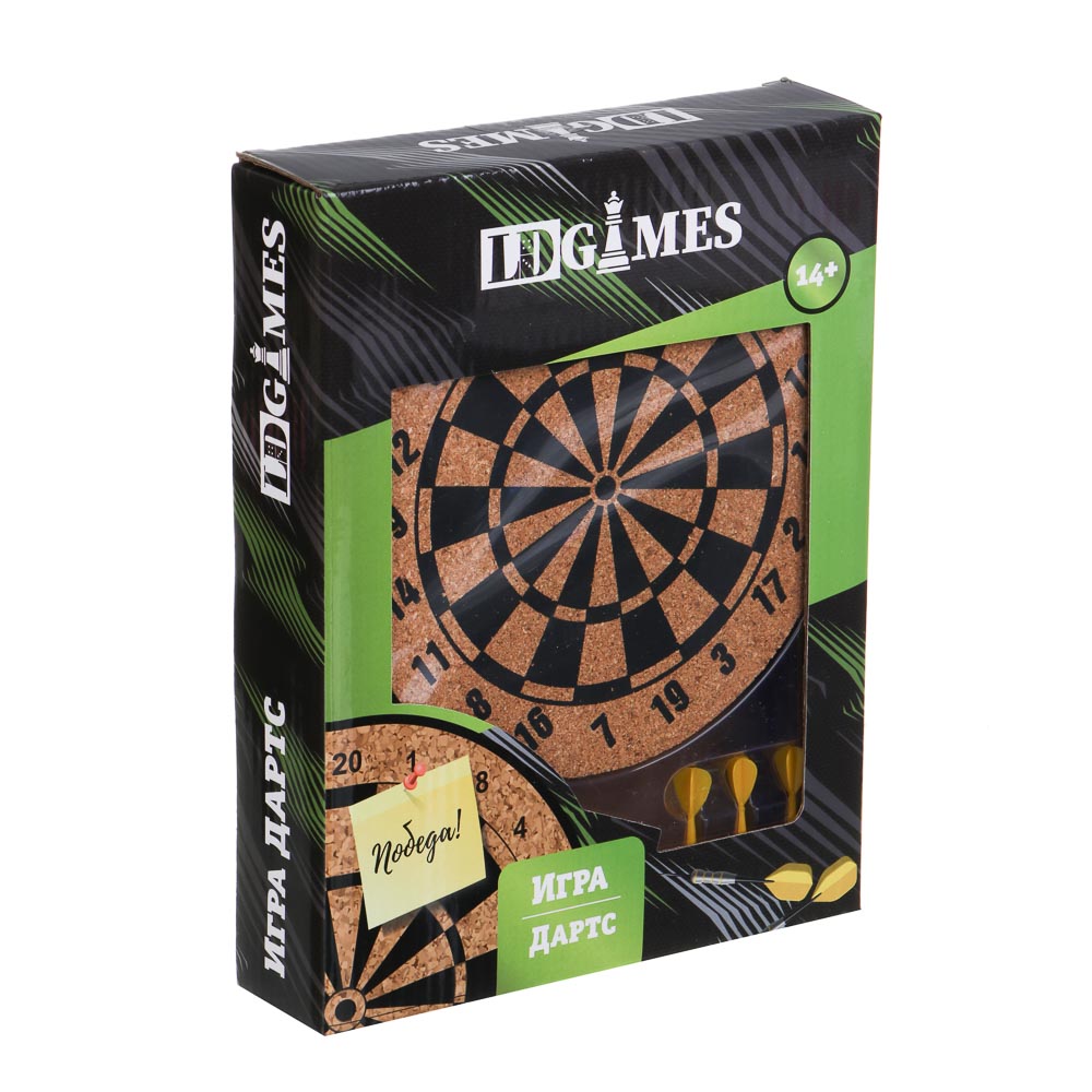 LDGames Игра Дартс, 6 дротиков, 15,4 см, пробка, арт.№ 538-006