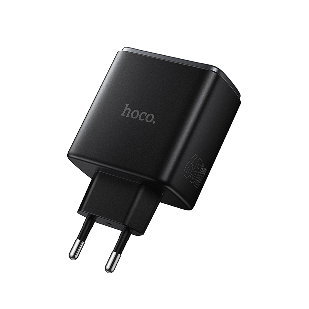 Сетевое зарядное устройство hoco. модель C160A, PD 65Вт, 2xType-C + USB-A, EU вилка, арт.№ 916-342