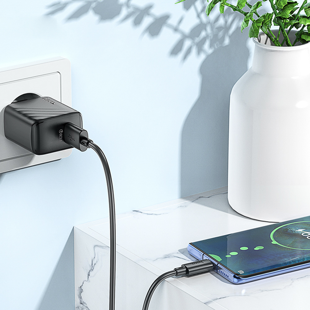 Сетевое зарядное устройство hoco. модель CS21A, QC3.0, 1xUSB-A, EU вилка, арт.№ 916-343