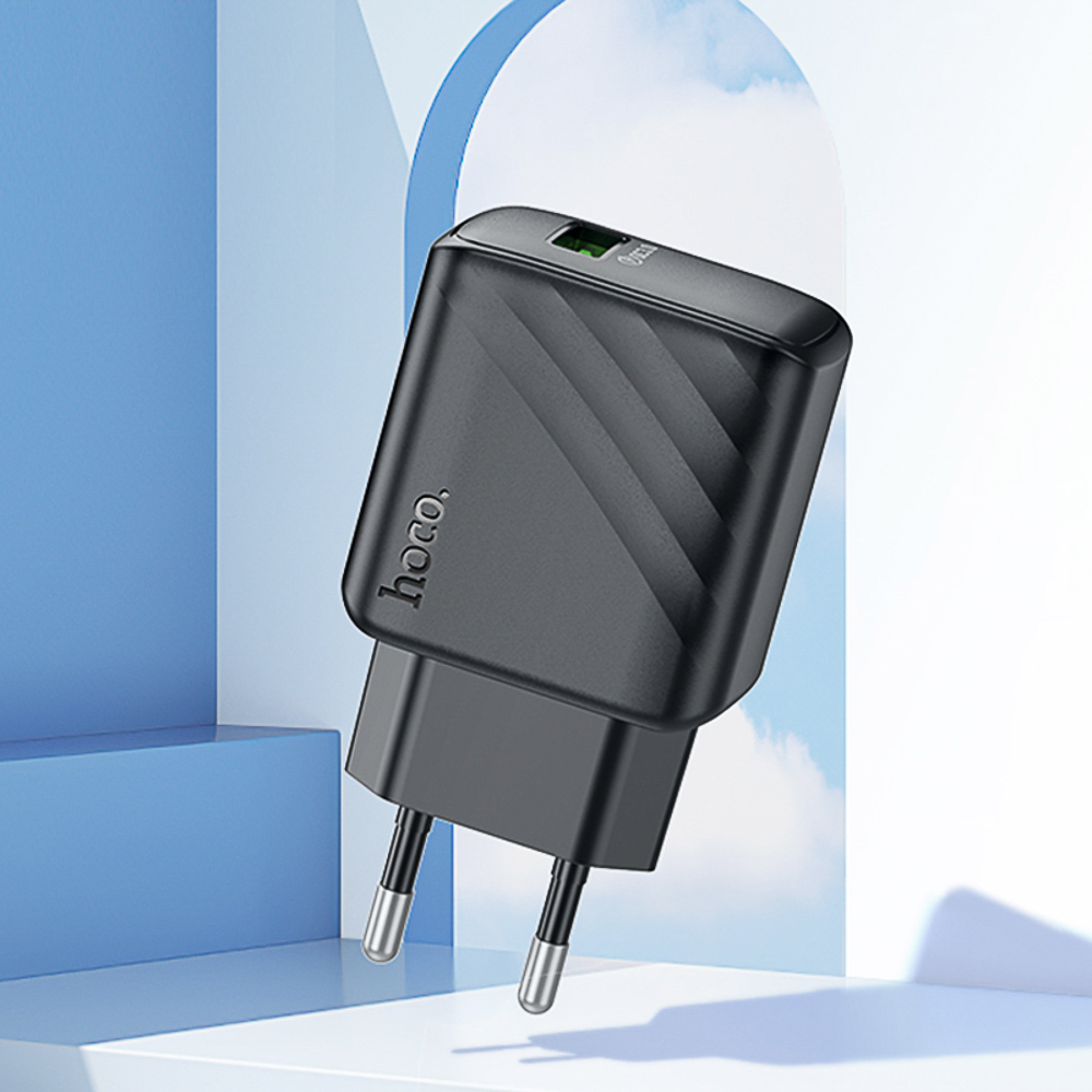 Сетевое зарядное устройство hoco. модель CS21A, QC3.0, 1xUSB-A, EU вилка, арт.№ 916-343