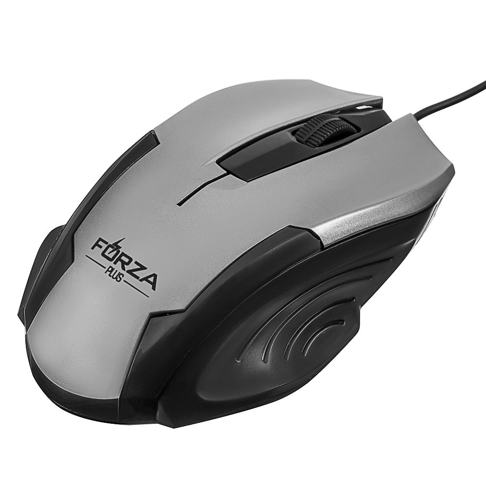Компьютерная мышь проводная FORZA Shine 1200DPI,3D, каб. 160см, серебристый, арт.№ 405-087