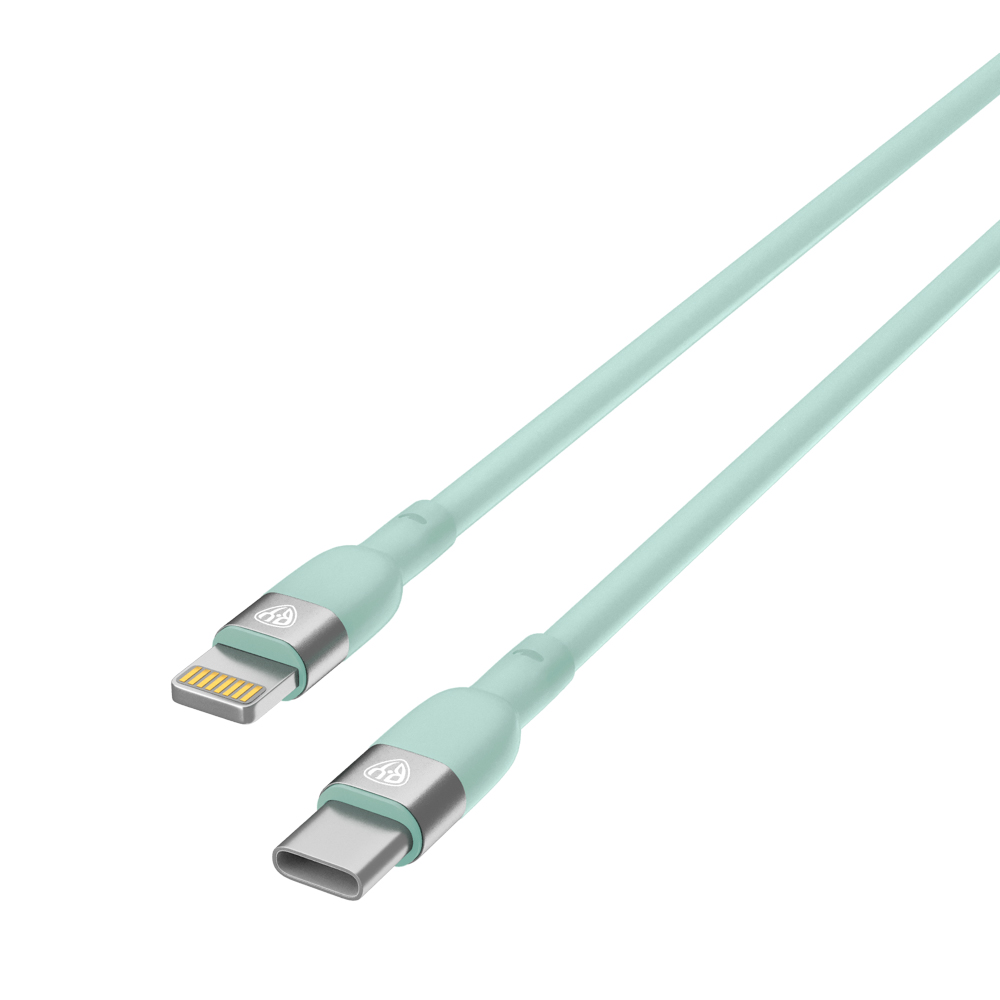 Кабель для зарядки Type C-iP BY Live, 1м, 2.4А, Быстрая зарядка PD 22Вт, салатовый, арт.№ 931-317