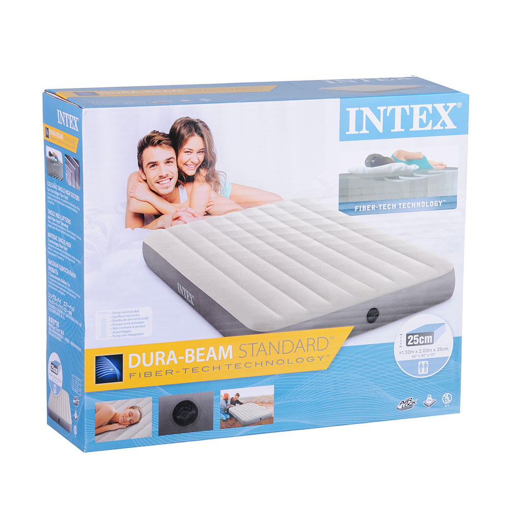 INTEX Матрас надувной QUEEN DELUXE SINGLEHIGH, 152х203х25 см, 64103, арт.№ 108-027