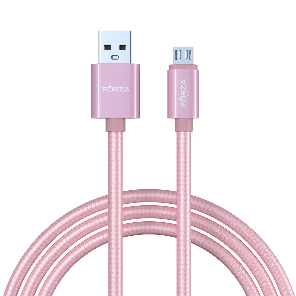 Кабель для зарядки USB(A)-microUSB FORZA Флоренция, 1.5м, 1.5А, тканевая оплётка, 3 цвета, пакет, арт.№ 916-031