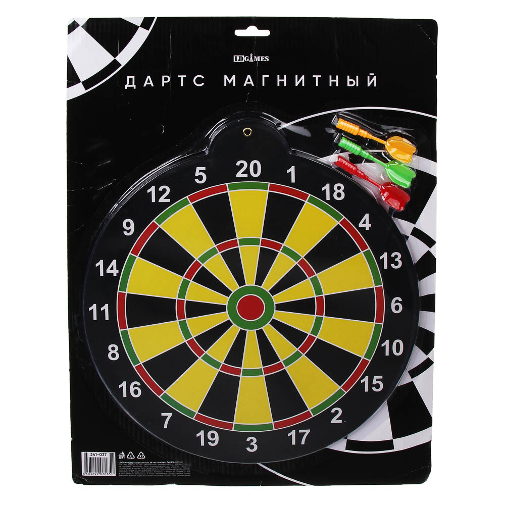LDGames Дартс магнитный 29см,  пластик, бумага, металл BL-101, арт.№ 341-037