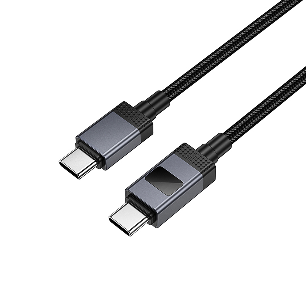 Кабель для зарядки Type C-Type C hoco. модель X118 Generous, 60Вт, 1 м, с дисплеем, черный, арт.№ 931-569