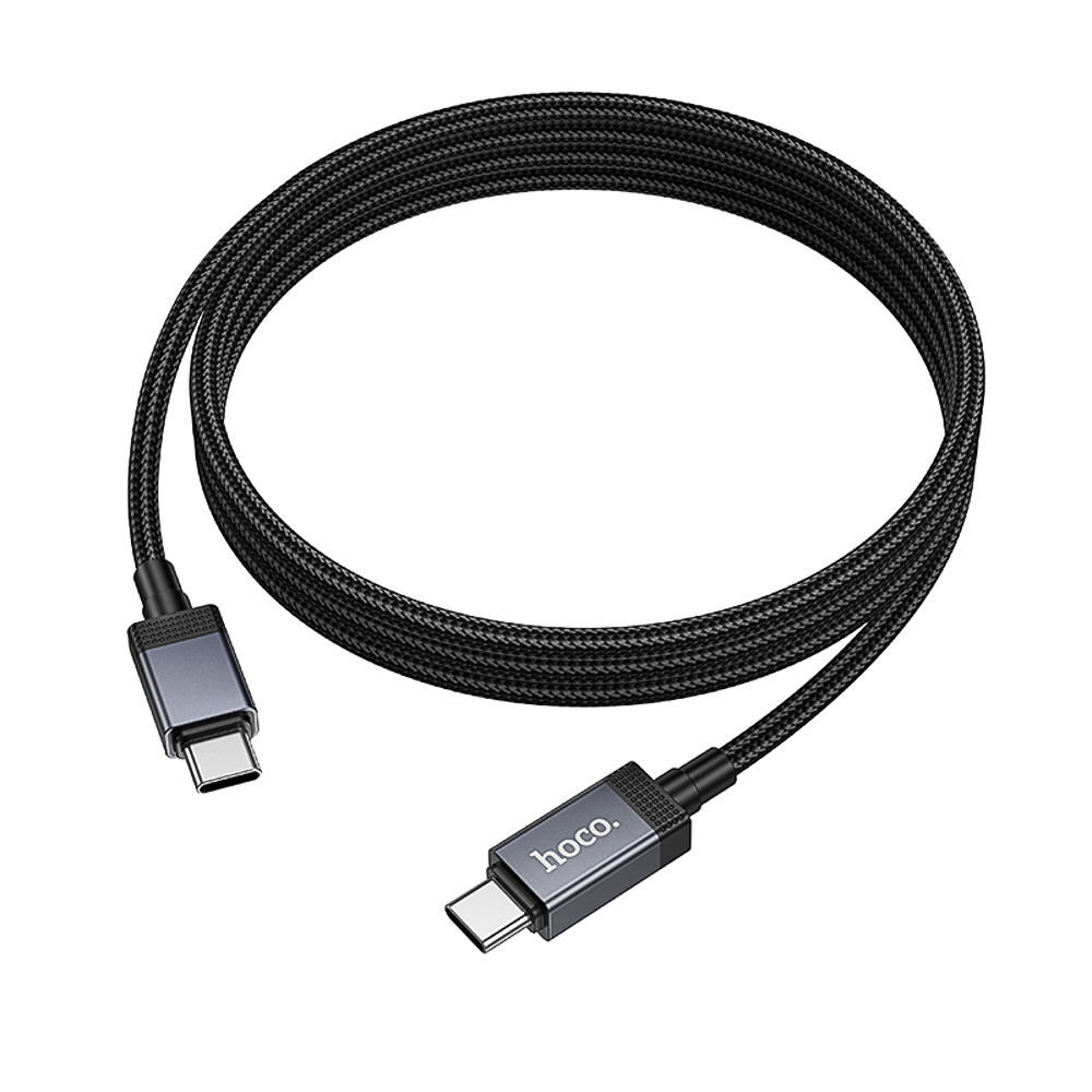 Кабель для зарядки Type C-Type C hoco. модель X118 Generous, 60Вт, 1 м, с дисплеем, черный, арт.№ 931-569