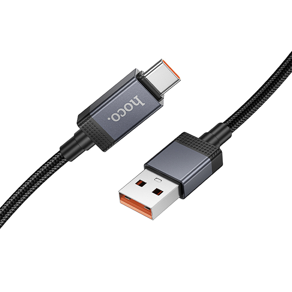 Кабель для зарядки USB(A)-Type C hoco. модель X118 Generous, 1 м, 5А, с дисплеем, черный, арт.№ 931-570
