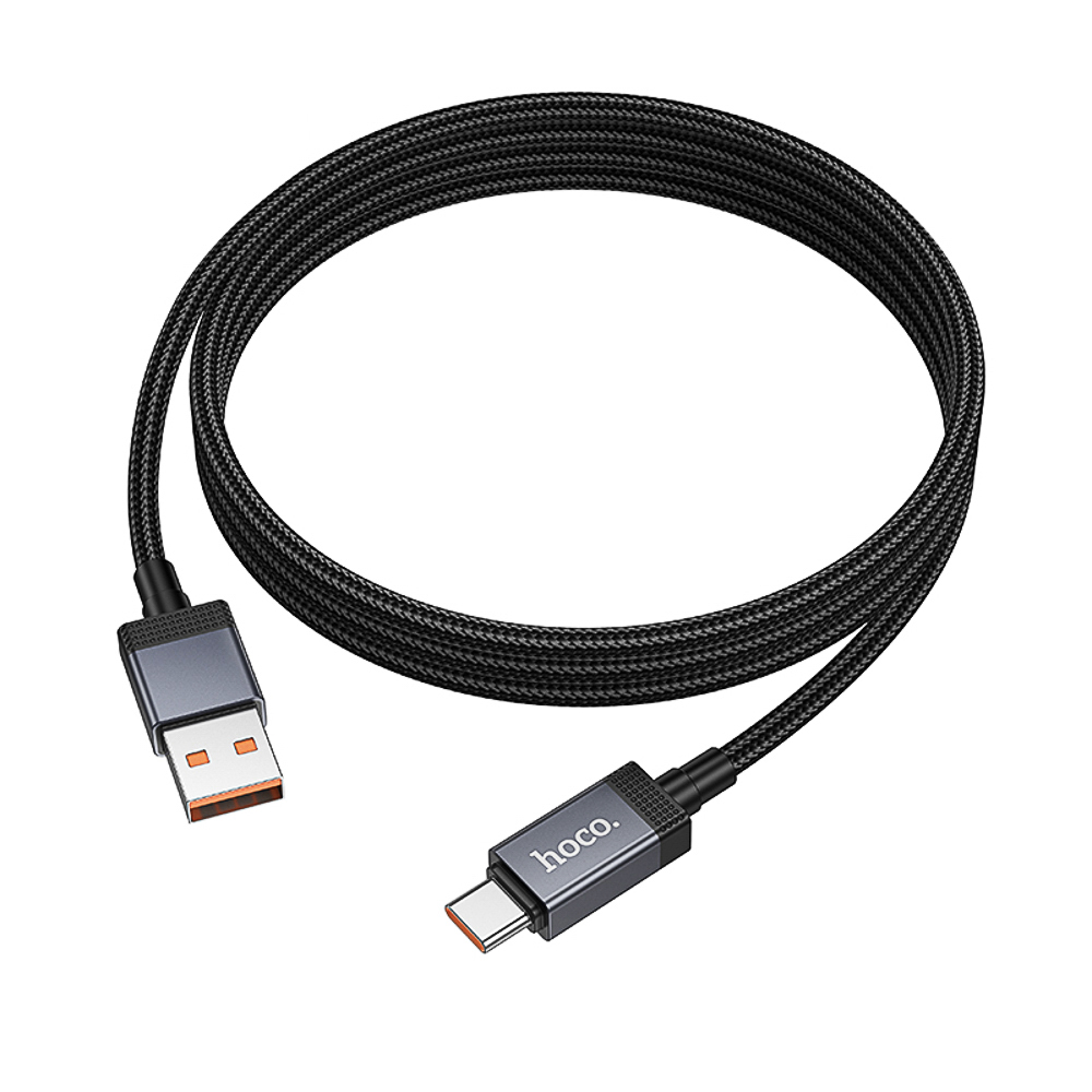 Кабель для зарядки USB(A)-Type C hoco. модель X118 Generous, 1 м, 5А, с дисплеем, черный, арт.№ 931-570