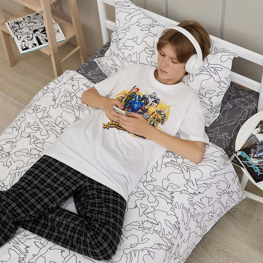 BY Русские супергерои Комплект постельного белья 1,5 (3 предмета), поплин, 100% хлопок, арт.№ 421-515