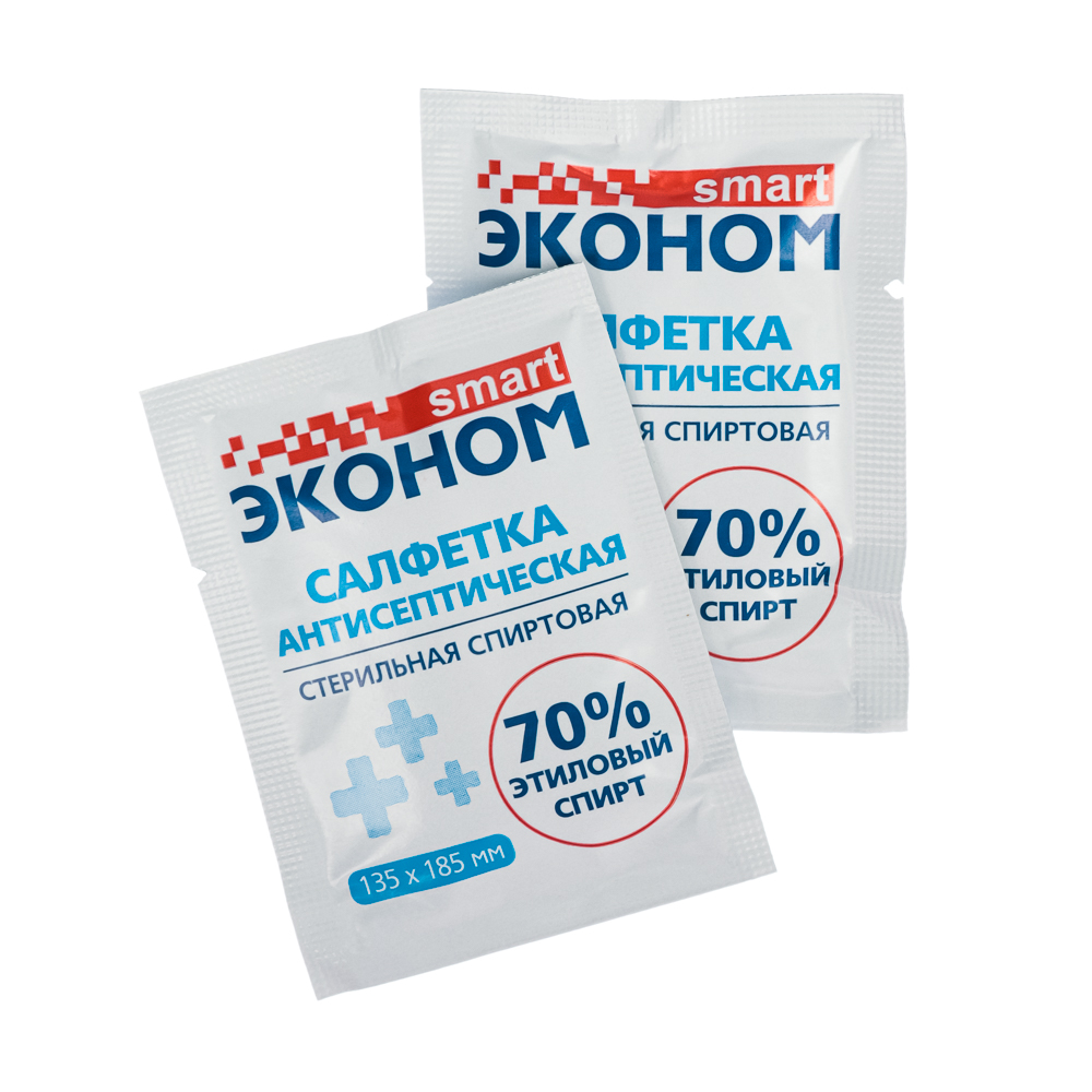 СМАРТ Эконом Салфетки спиртовые, 13,5x18,5см, №12, арт.№ 360-157