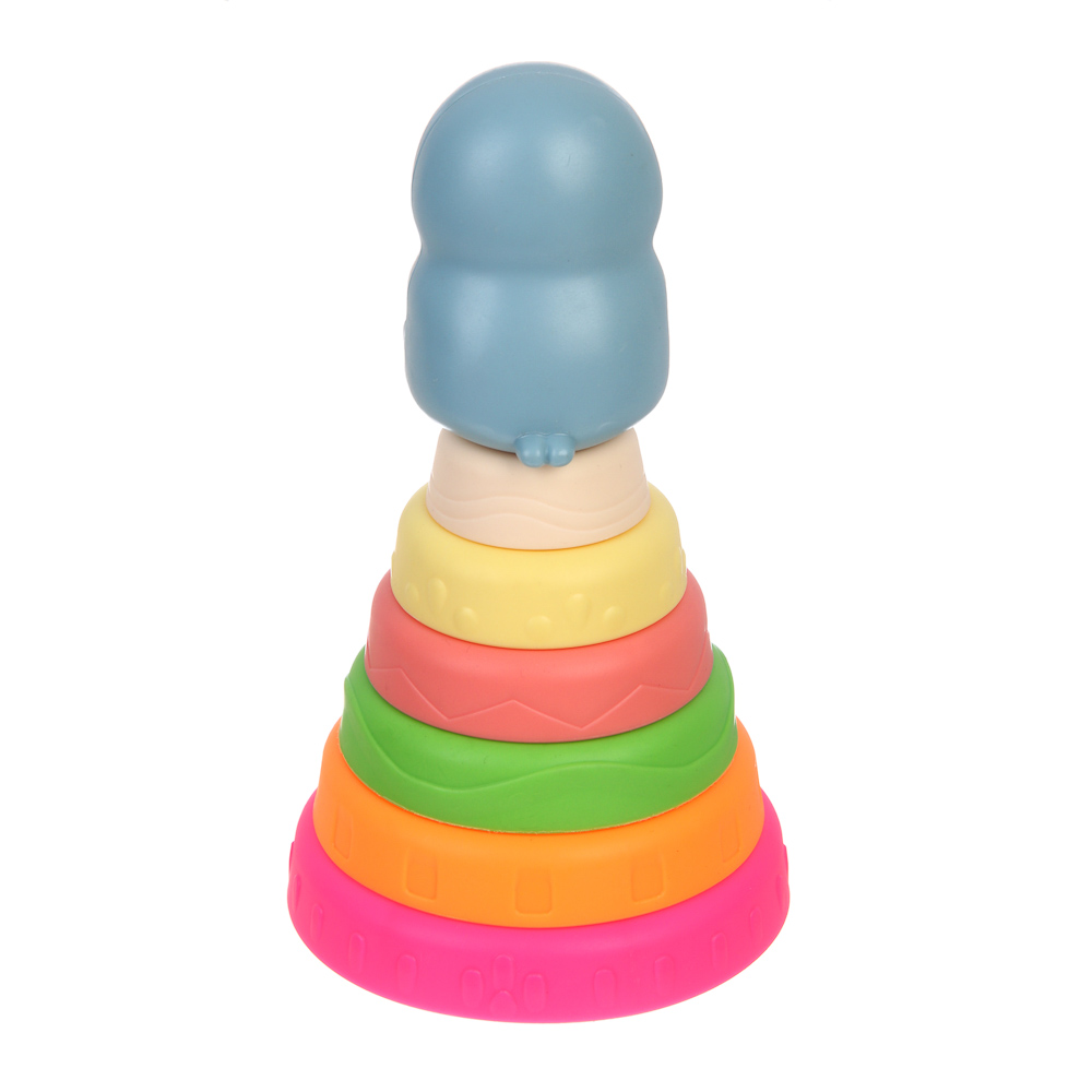 Развивающая игрушка пирамидка, 7 деталей, ИГРОЛЕНД, TPE, арт.№ 270-062
