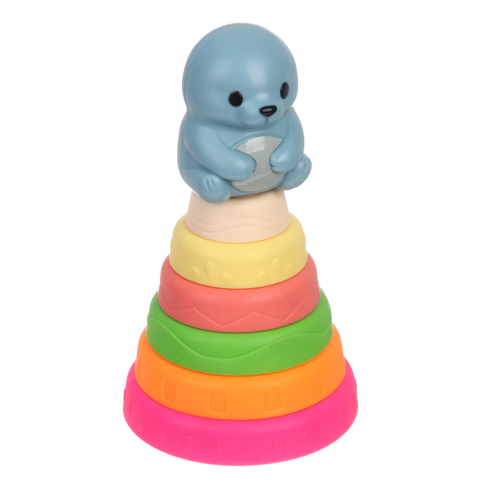 Развивающая игрушка пирамидка, 7 деталей, ИГРОЛЕНД, TPE, арт.№ 270-062