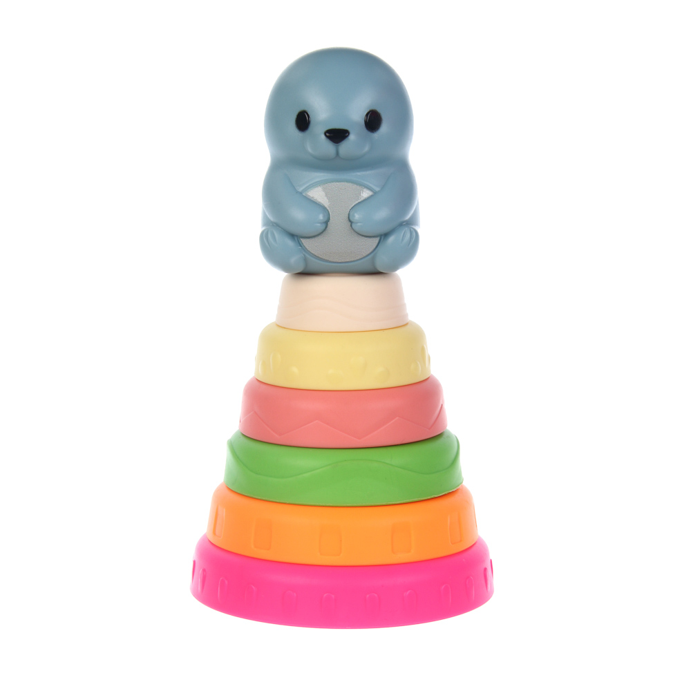 Развивающая игрушка пирамидка, 7 деталей, ИГРОЛЕНД, TPE, арт.№ 270-062