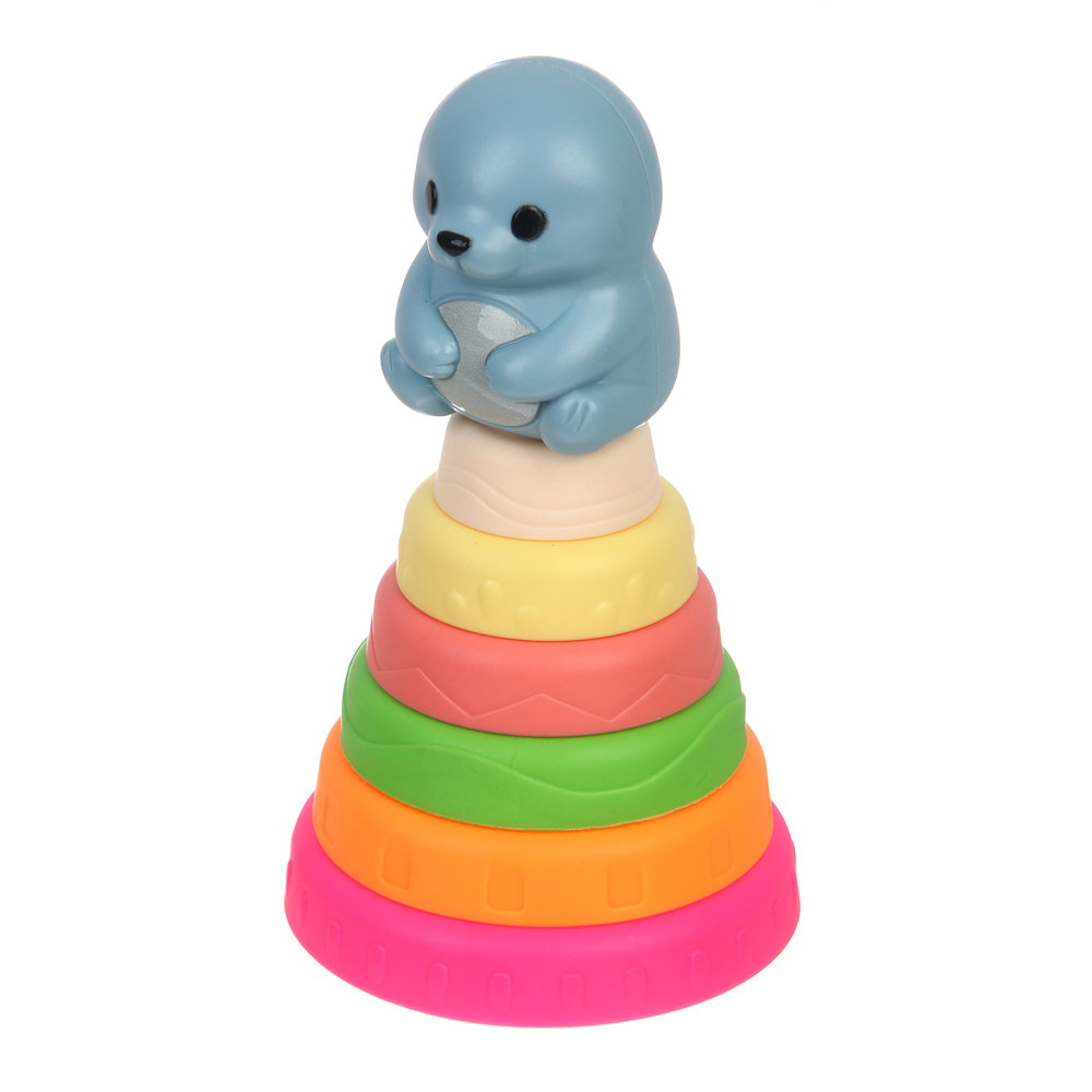 Развивающая игрушка пирамидка, 7 деталей, ИГРОЛЕНД, TPE, арт.№ 270-062