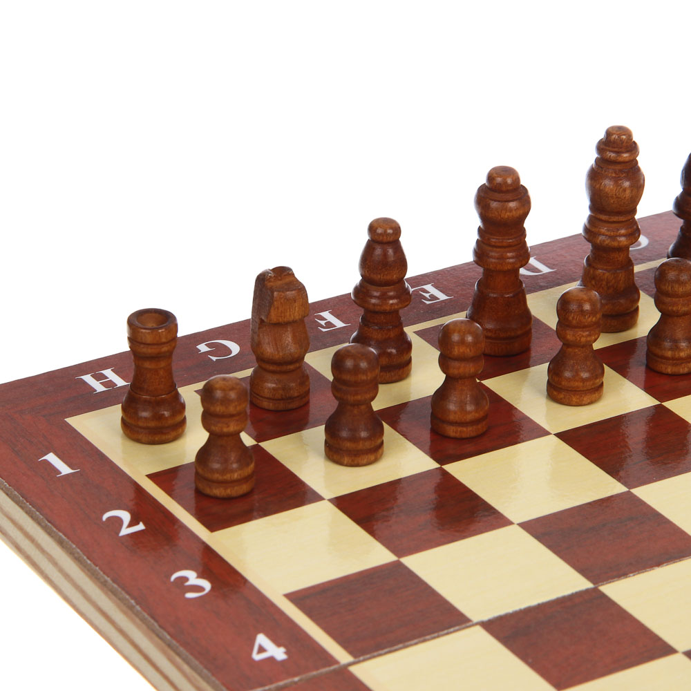 LDGames Набор игр 3 в 1 (шашки, шахматы, нарды) дерево, 29x29см, арт.2115, арт.№ 341-134