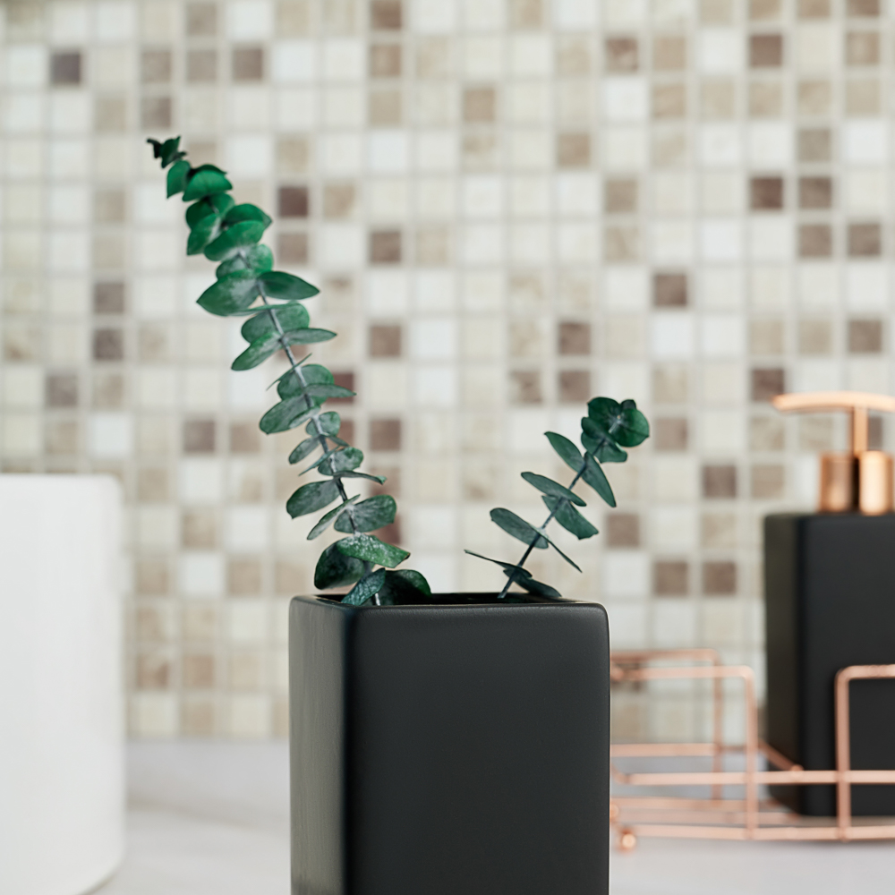 ВСЁГАЗИН Набор для ванной комнаты 3 пр. (дозатор, стакан, подставка), керамика, металл, Неро, арт.№ 463-311