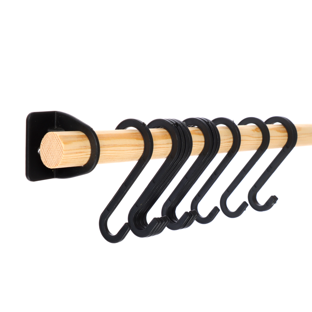 SEOWOOD Рейлинг с 12 крючками, 2,5x60x5 см, натуральное дерево, арт.№ 478-144