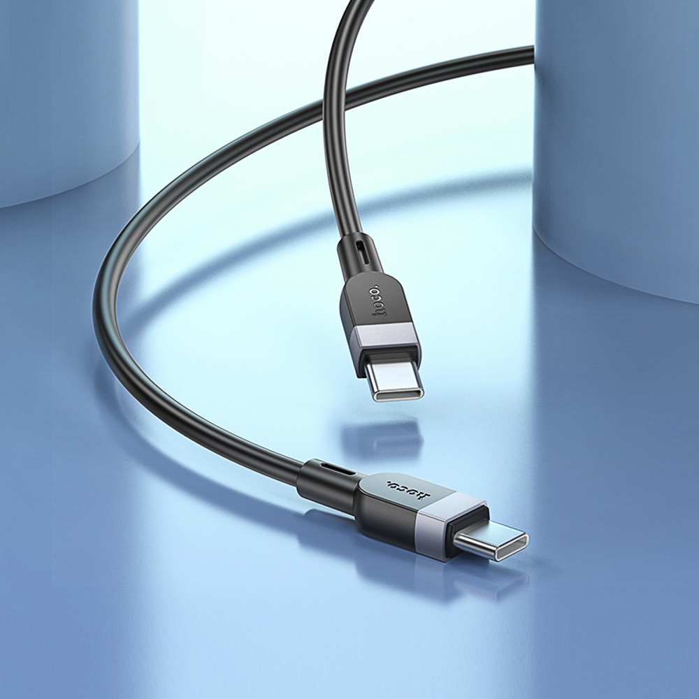 Кабель для зарядки Type C-Type C hoco. модель X109 Energy, 60Вт, 3 м, силикон, черный, арт.№ 931-576